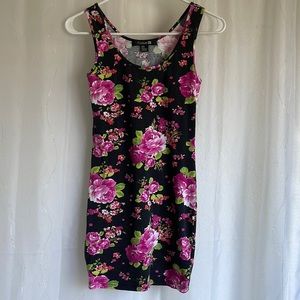 Floral Printed Dress, Fitted, Stretchy, Medium